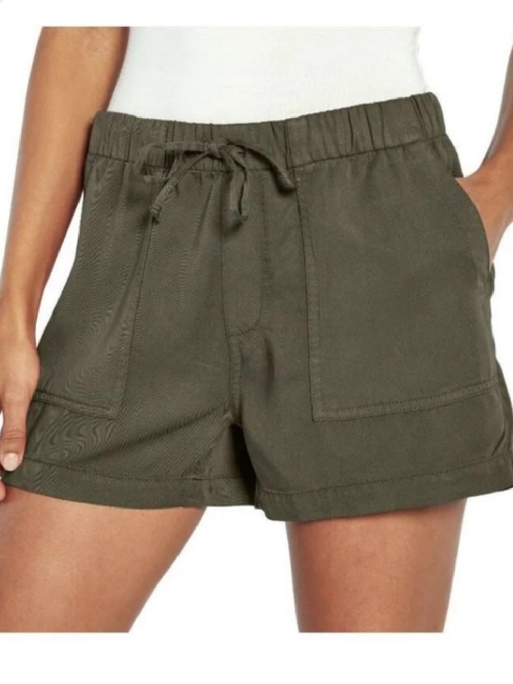 GAP Olive Green Pull-On Drawstring Lyocell Shorts | L